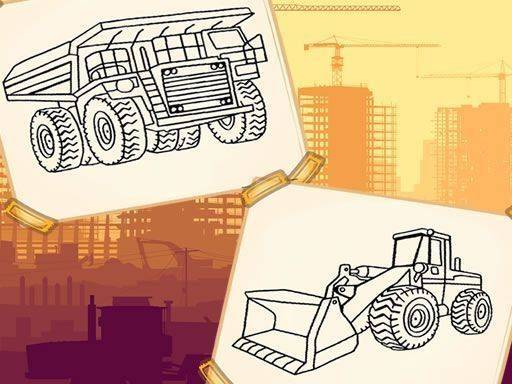 Construction Trucks Coloring Online Game for Kids