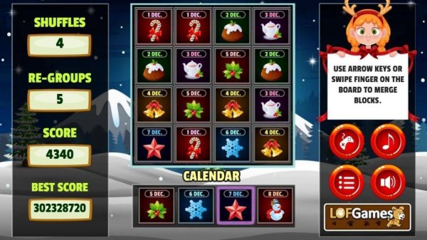 25 December Puzzle Game - Date Merge Puzzle